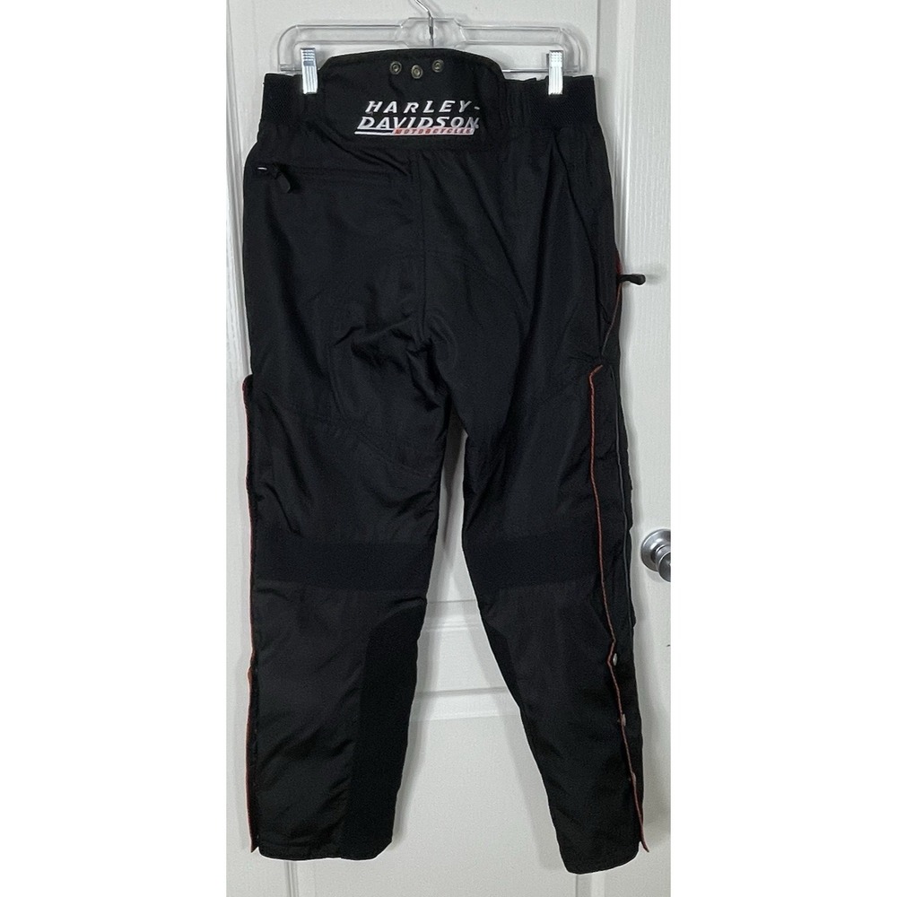 Harley Davidson Mens Black Nylon Motorcycle Riding Pants Embroidered Logo Medium